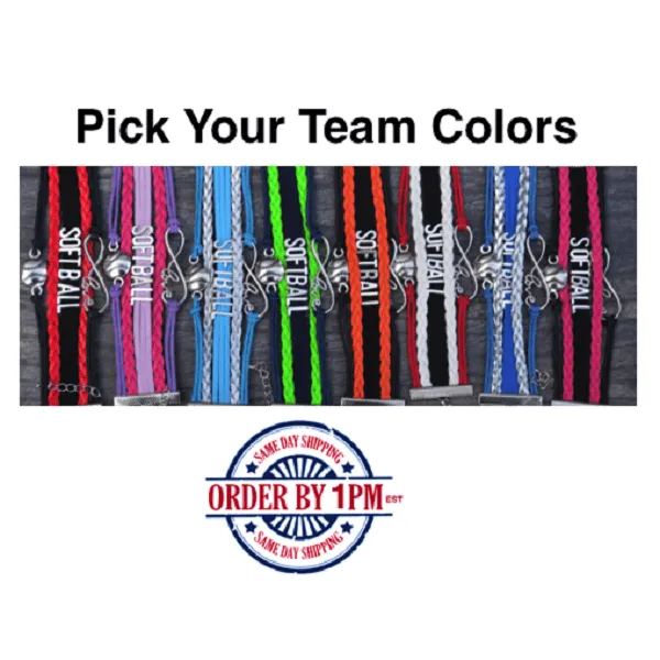 Girls Softball Bracelet - 21 Team Colors