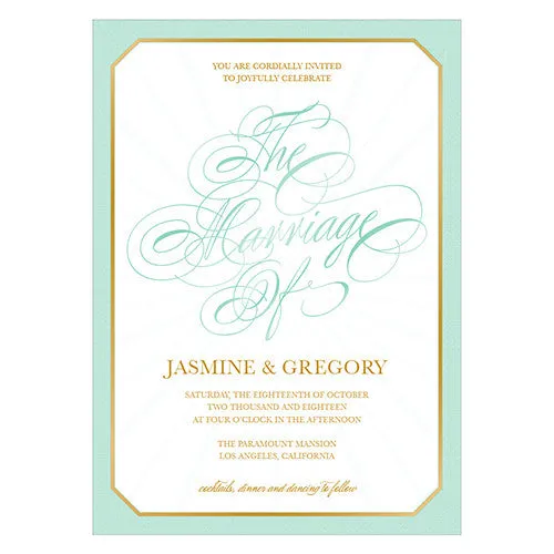 Glitz And Glam Invitation Daiquiri Green