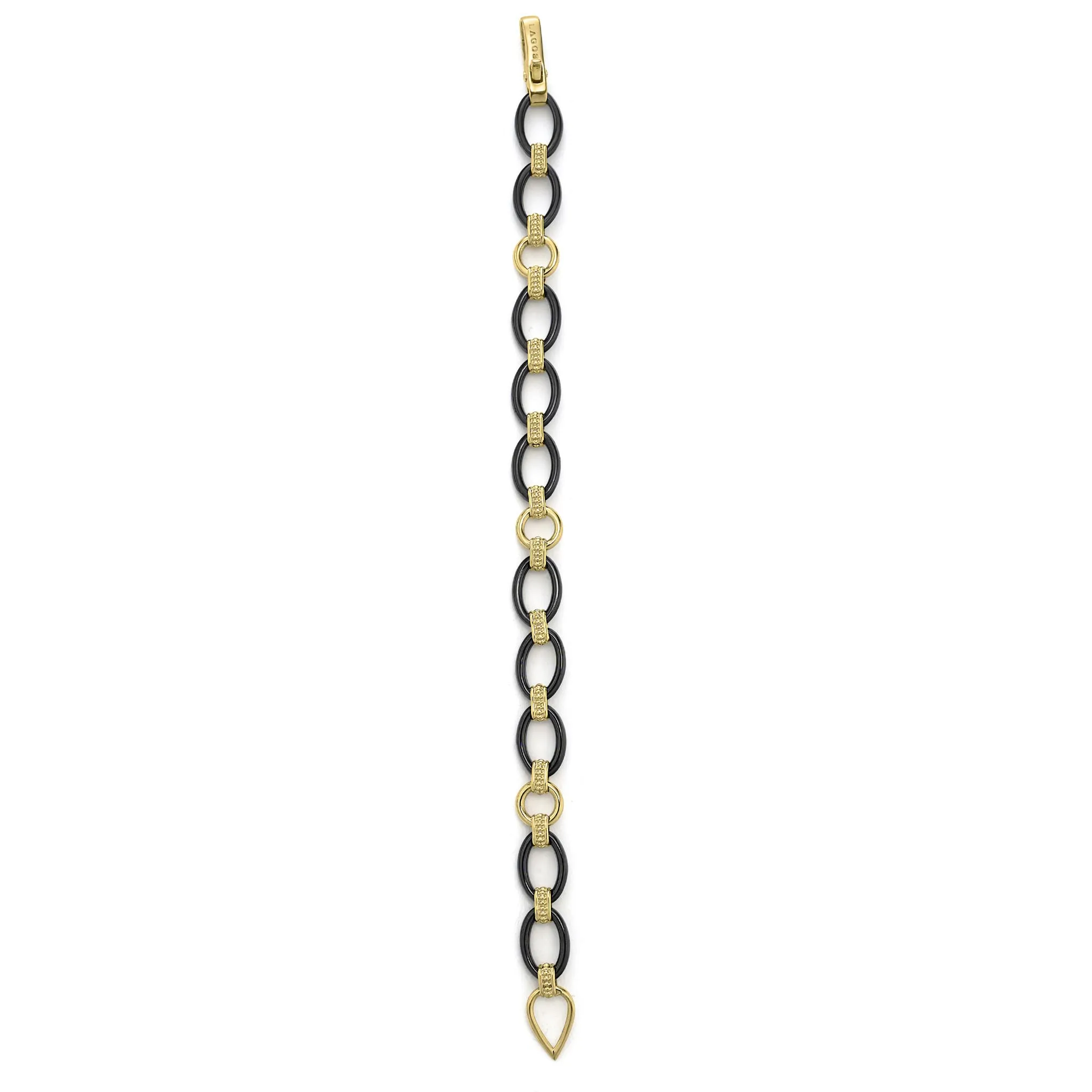 Gold & Black Caviar 18k Gold and Black Ceramic Link Bracelet