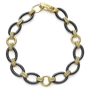 Gold & Black Caviar 18k Gold and Black Ceramic Link Bracelet