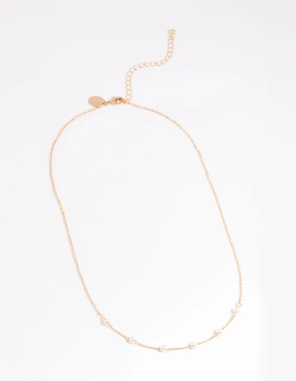 Gold Dainty Pearl Necklace