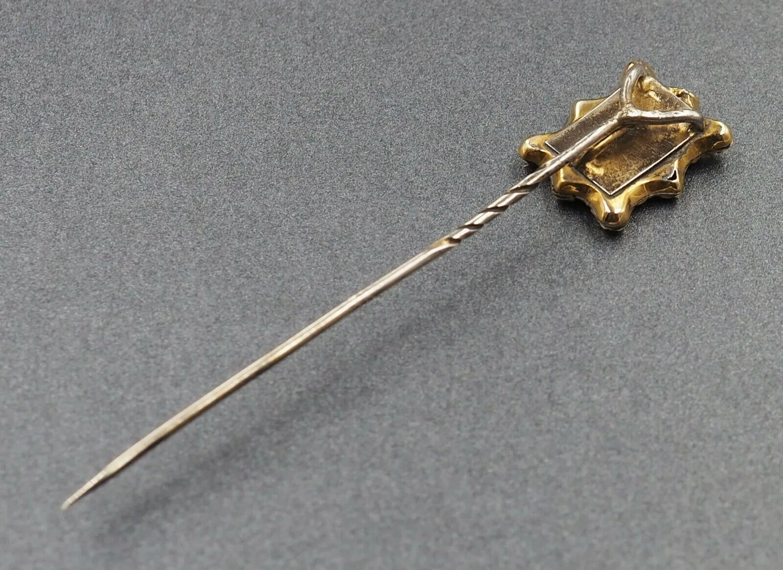 Gold Plated Mourning Hat/Tie Pin - Vintage Jewellery