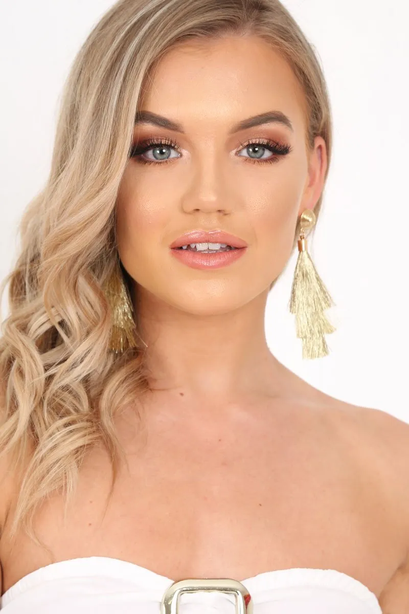 Gold Tassel Earrings - Denae