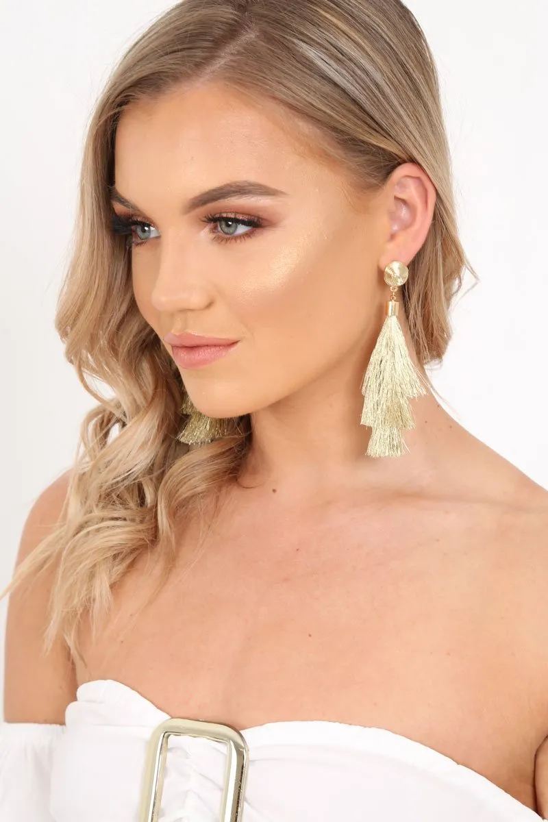 Gold Tassel Earrings - Denae