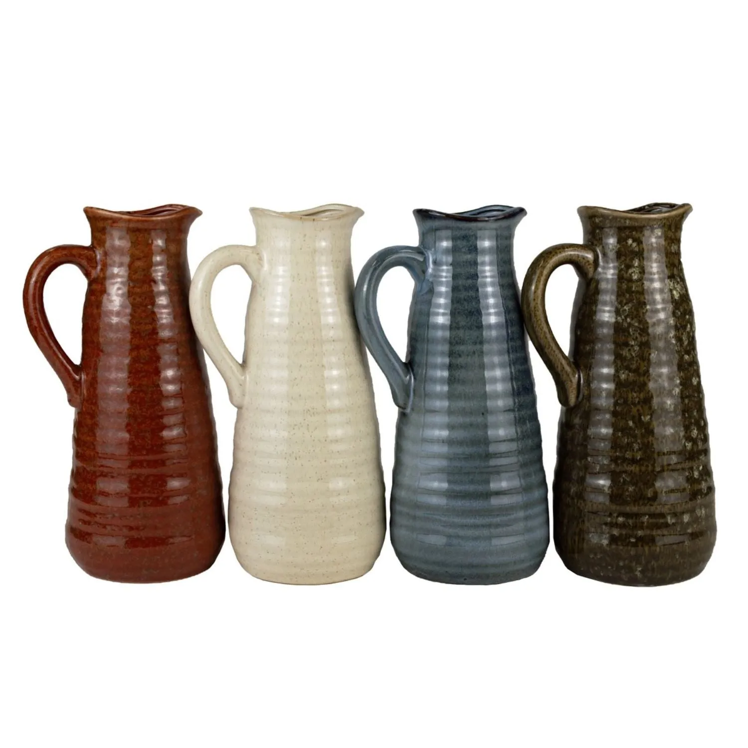 H&S Collection 12.5cm x 10cm x 2.4cm Glazed Ceramic Vase (Choice of 4)