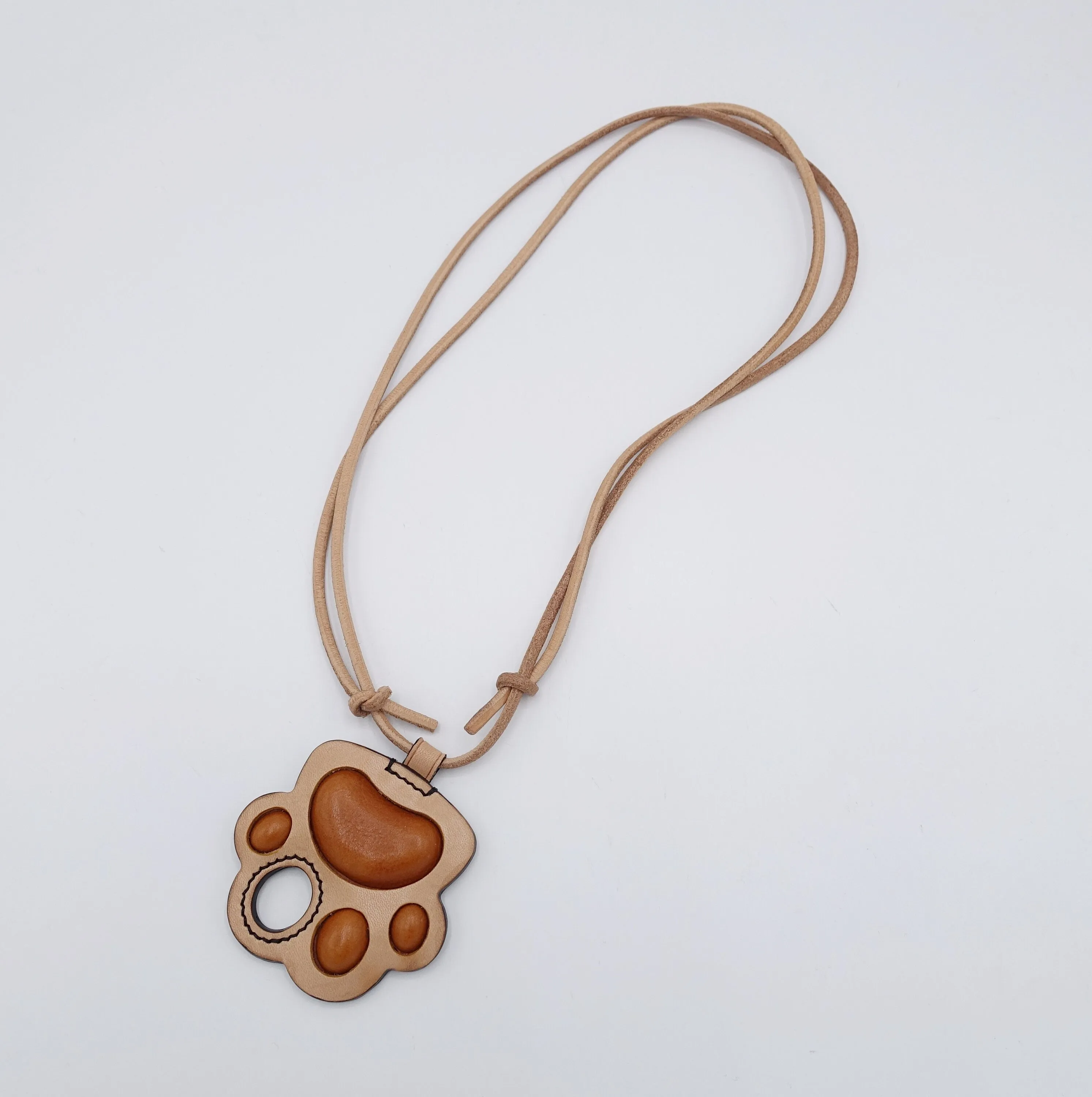 handmade leather necklace, kitty paw necklace, eyeglass strap