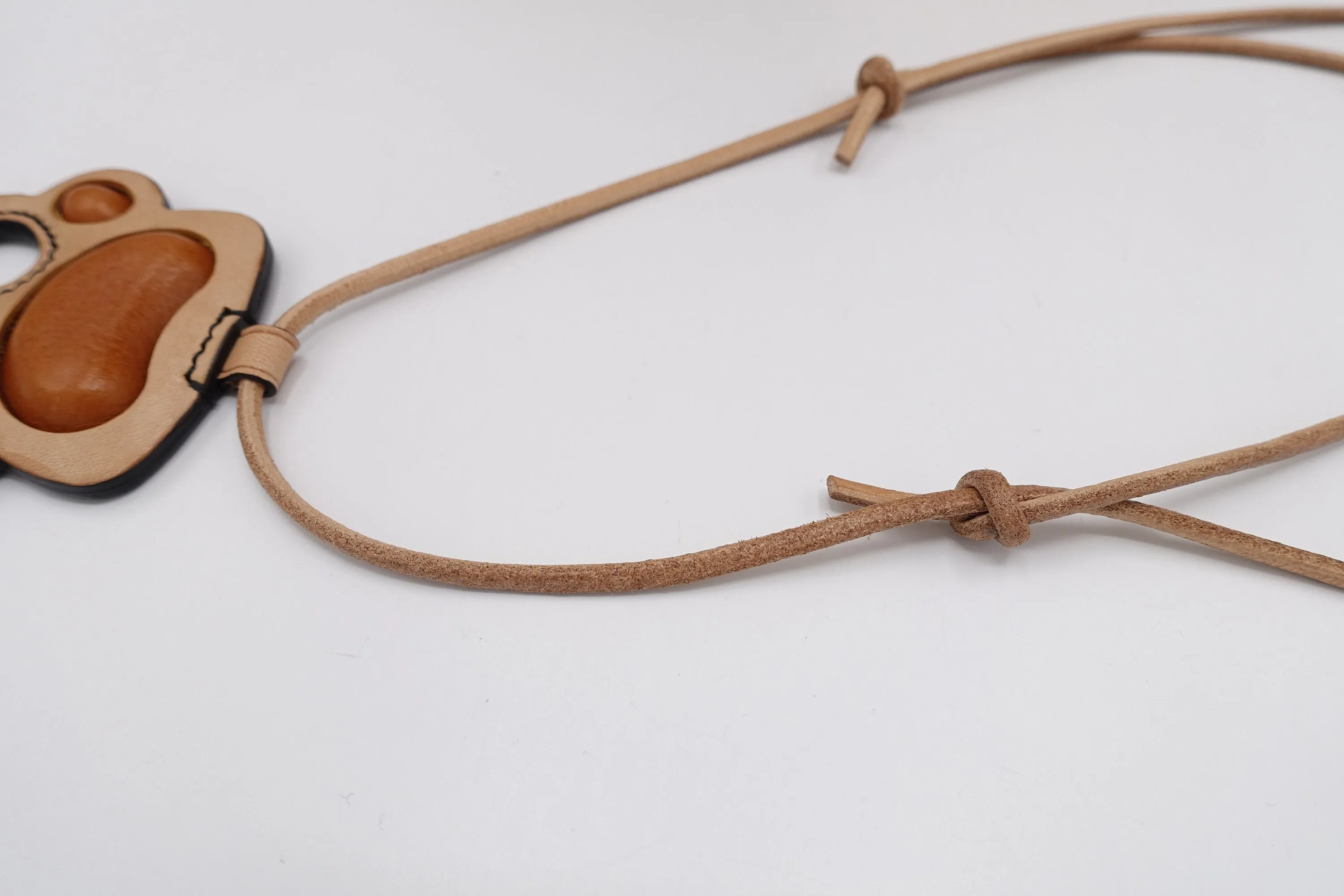 handmade leather necklace, kitty paw necklace, eyeglass strap