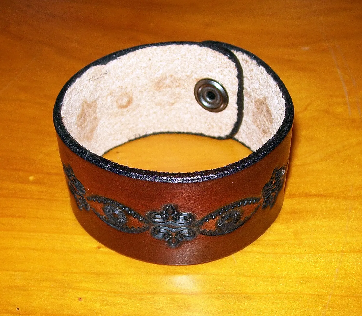 Handmade "Dark" Design Leather Wrist Bracelets | 1.5 Inch Wide