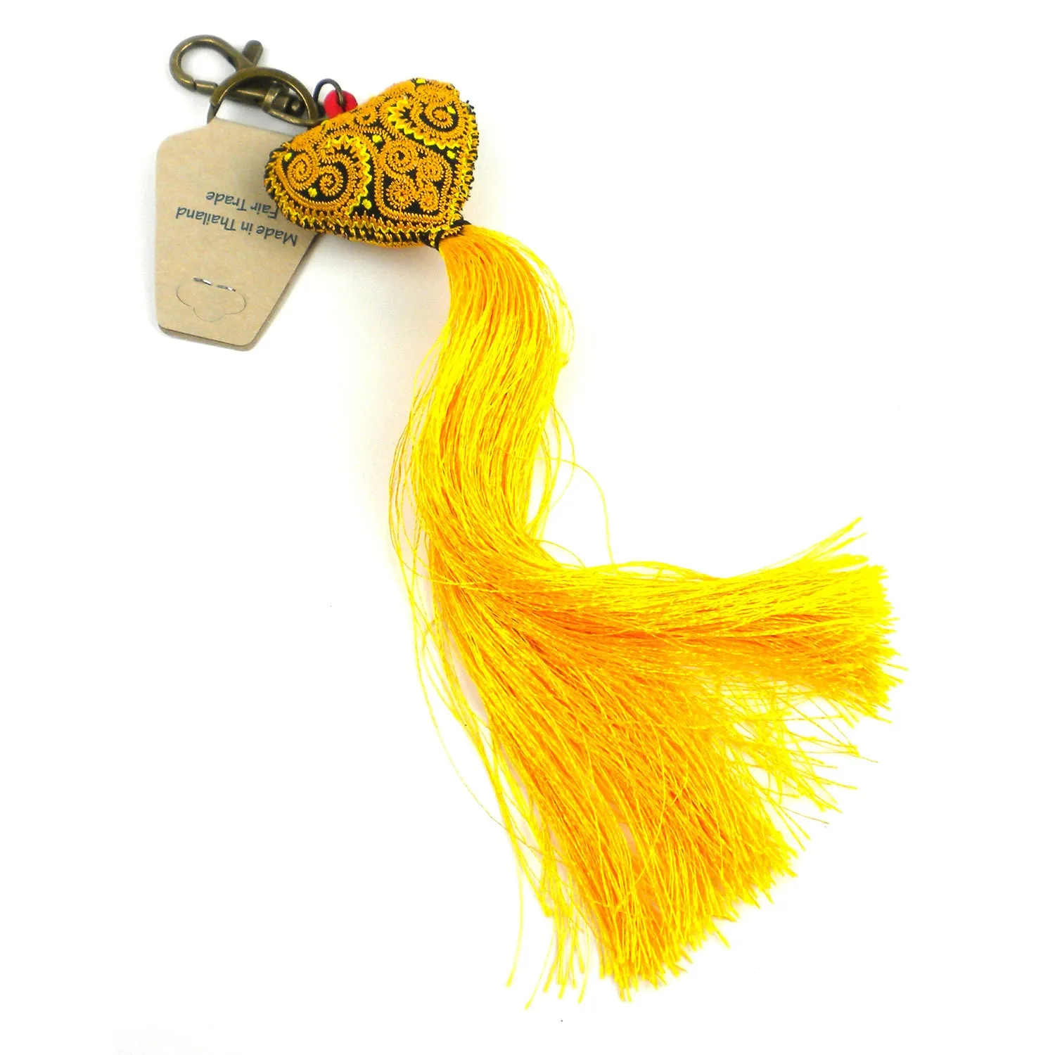 Heart Tassel key chain Yellow Global Groove