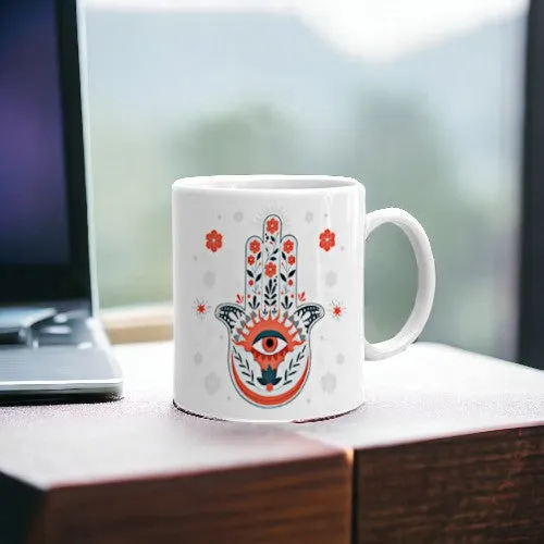 Illuminati  Printed White Coffee Mug | Evil Eyes Printed Coffee Mug