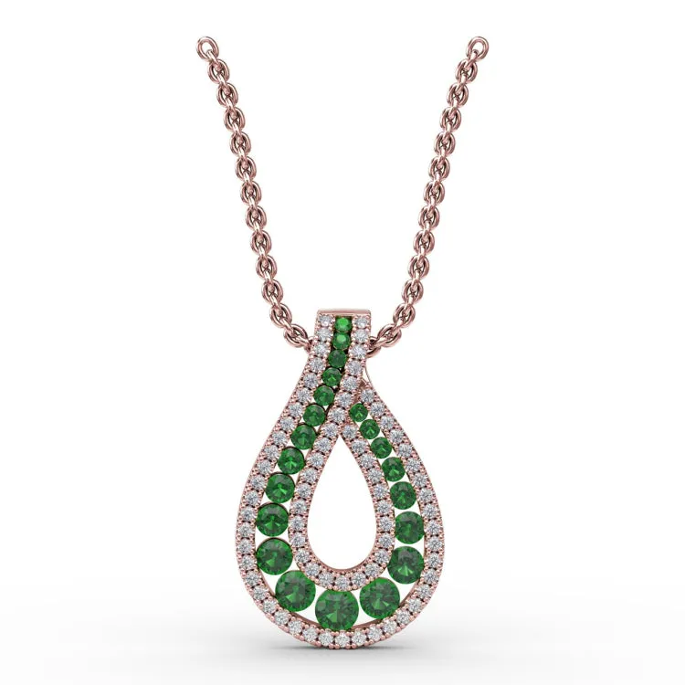 Infinity Loop Emerald Pendant