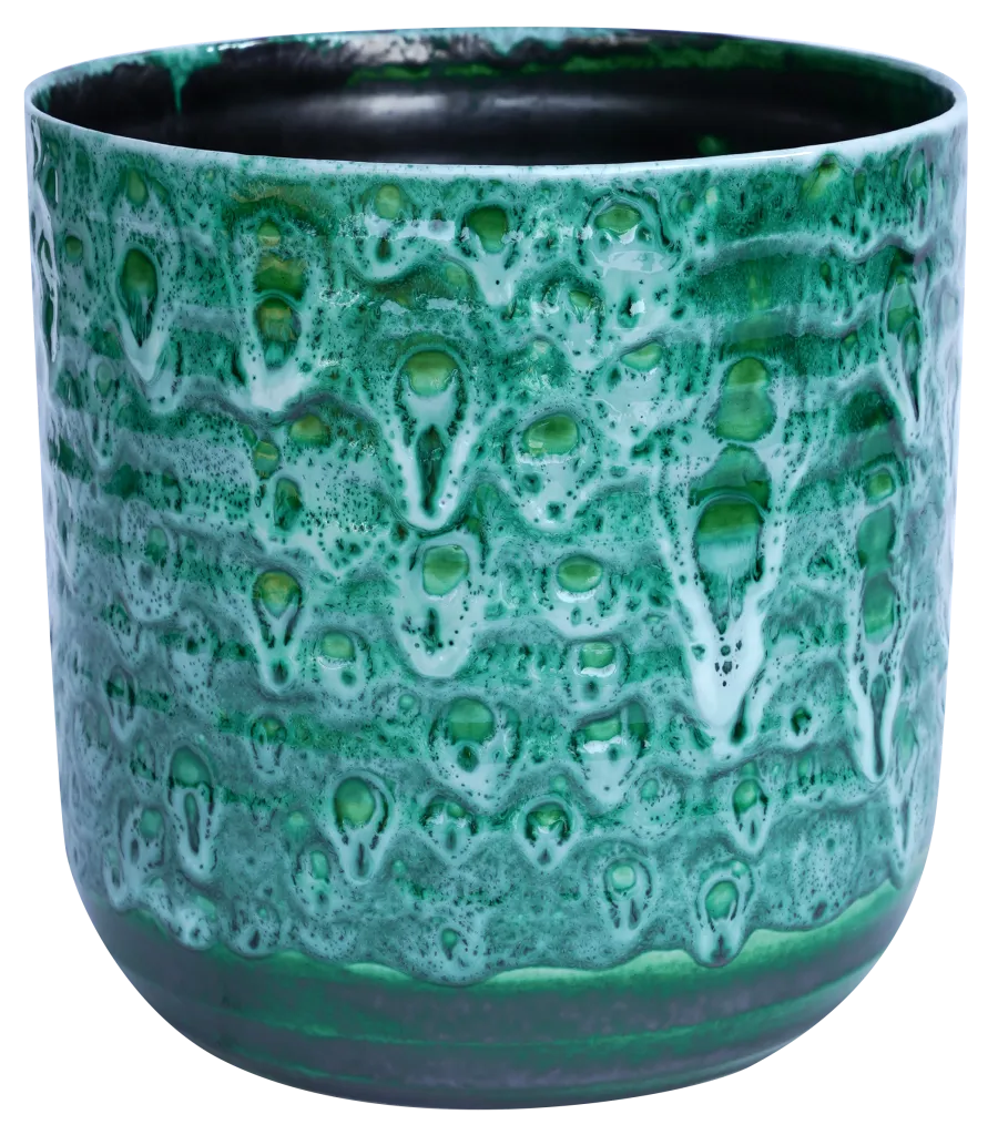 Ivyline 13cm Emerald Green Reactive Glaze Planter