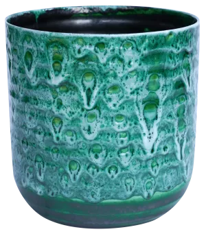 Ivyline 13cm Emerald Green Reactive Glaze Planter