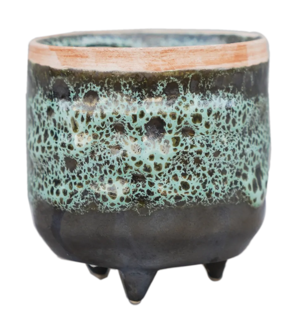 Ivyline 7cm Emerald Green Reactive Glaze Planter