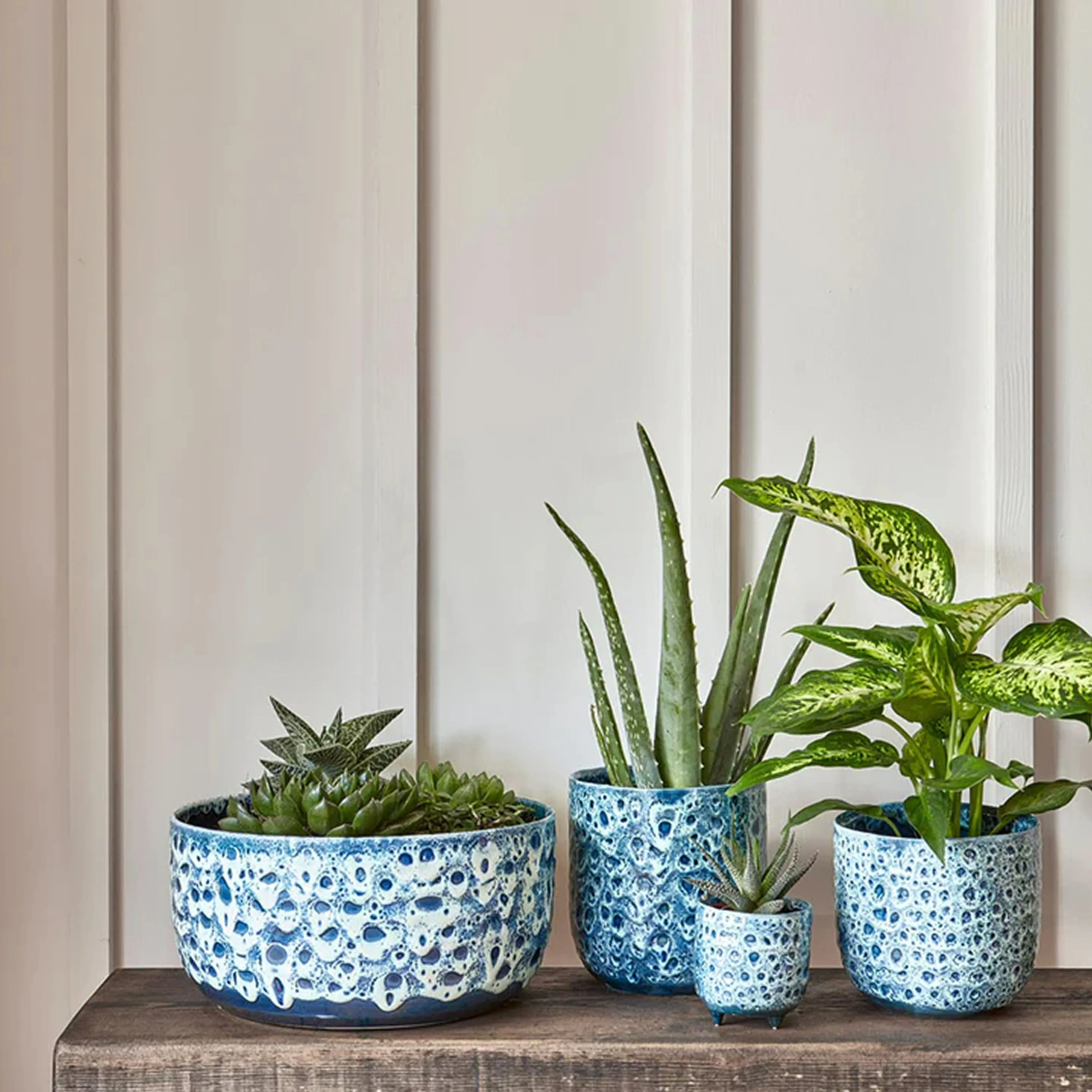 Ivyline 7cm Sapphire Reactive Glaze Planter