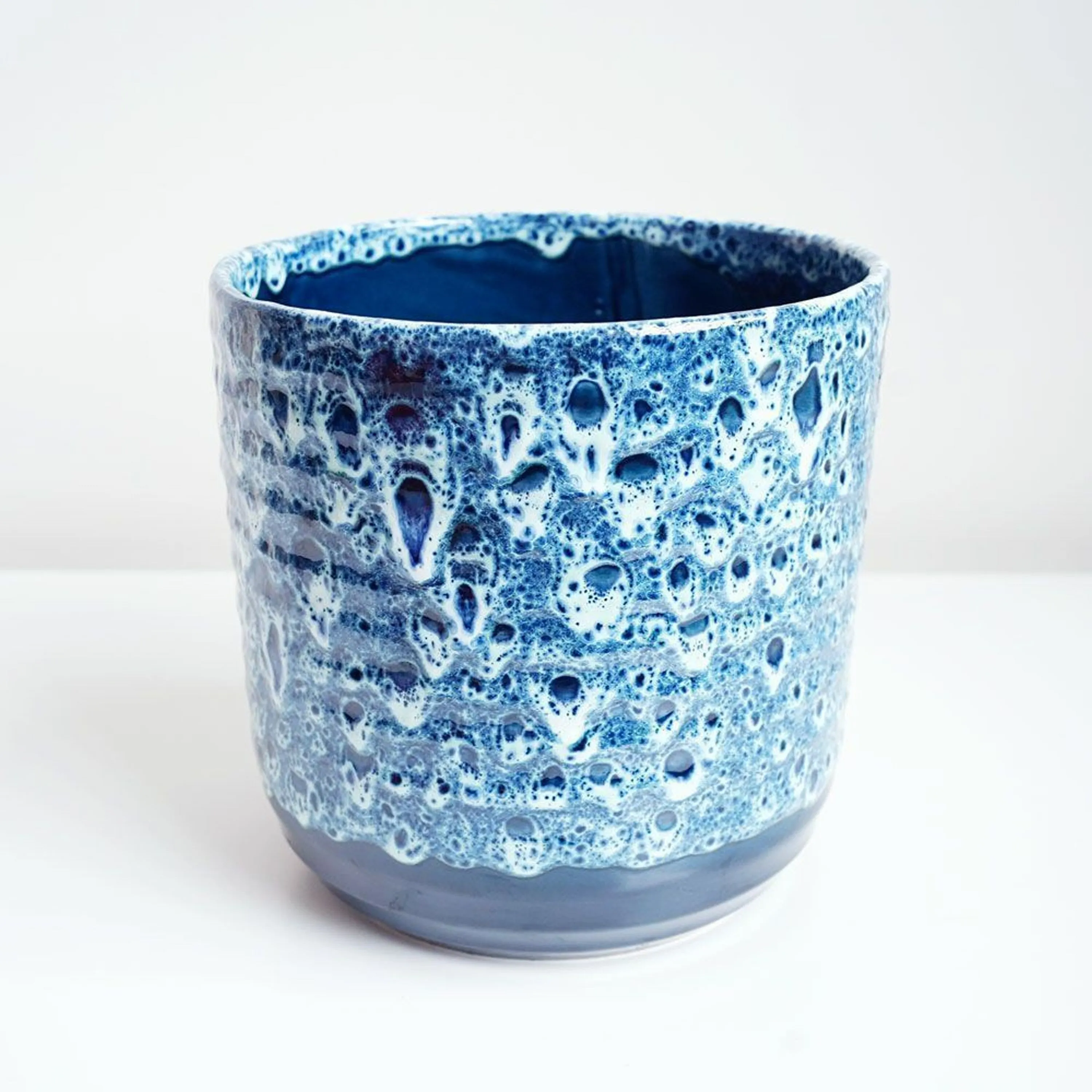 Ivyline 7cm Sapphire Reactive Glaze Planter