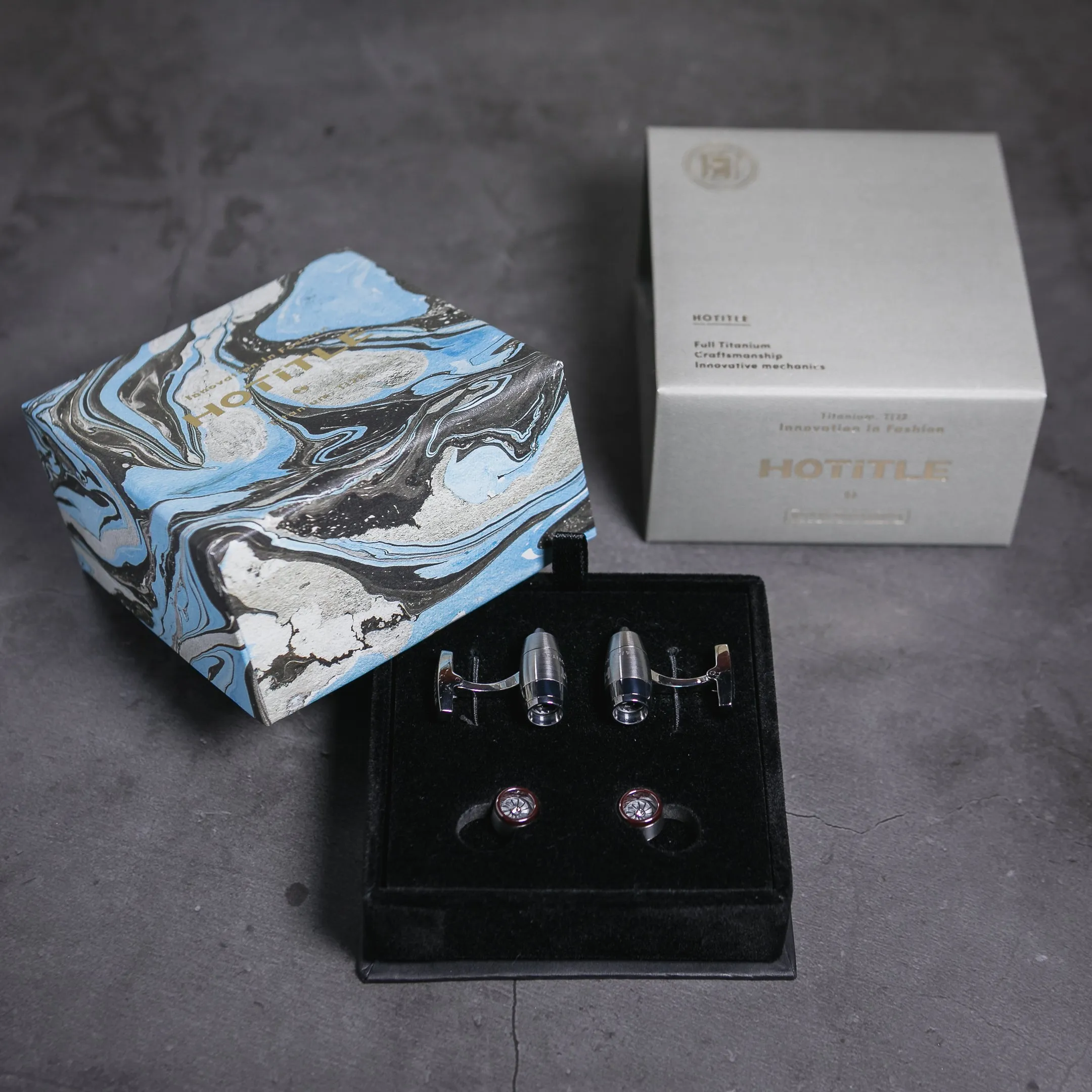 Jetstream Interchangeable Cufflinks (Titanium Silver Set B)