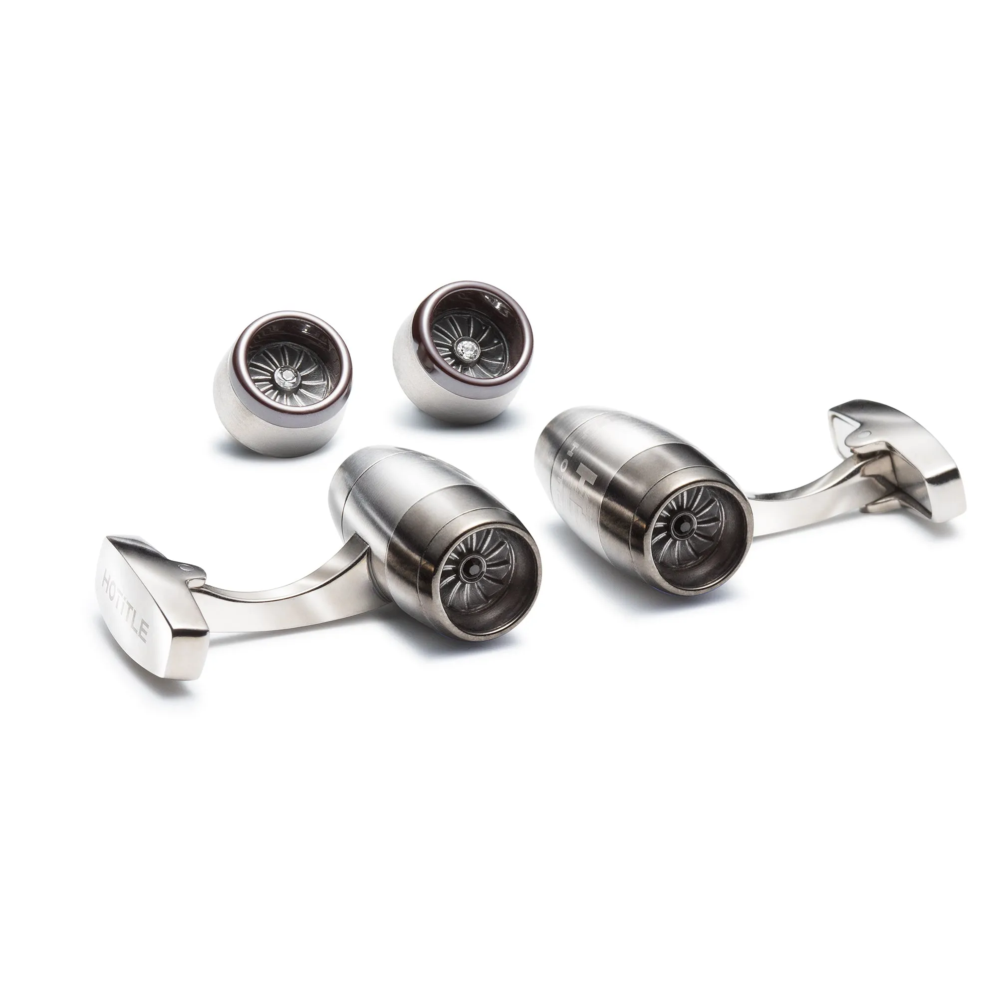 Jetstream Interchangeable Cufflinks (Titanium Silver Set B)