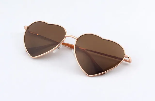 KEHU Heart Shaped Sunglasses WOMEN metal Reflective LENES Fashion sun GLASSES MEN Mirror oculos de sol NEW k9073