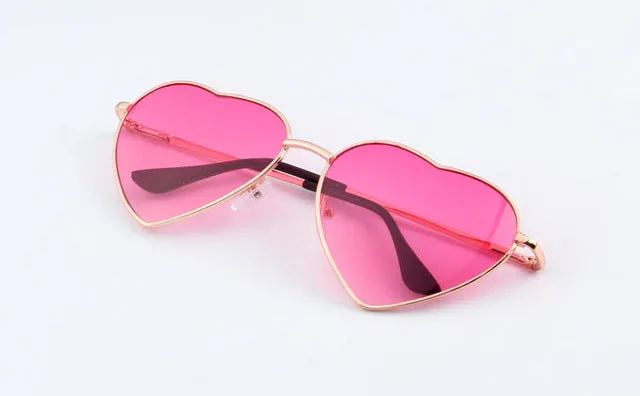 KEHU Heart Shaped Sunglasses WOMEN metal Reflective LENES Fashion sun GLASSES MEN Mirror oculos de sol NEW k9073