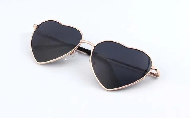 KEHU Heart Shaped Sunglasses WOMEN metal Reflective LENES Fashion sun GLASSES MEN Mirror oculos de sol NEW k9073