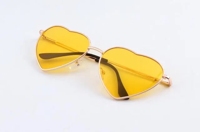 KEHU Heart Shaped Sunglasses WOMEN metal Reflective LENES Fashion sun GLASSES MEN Mirror oculos de sol NEW k9073