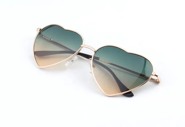 KEHU Heart Shaped Sunglasses WOMEN metal Reflective LENES Fashion sun GLASSES MEN Mirror oculos de sol NEW k9073