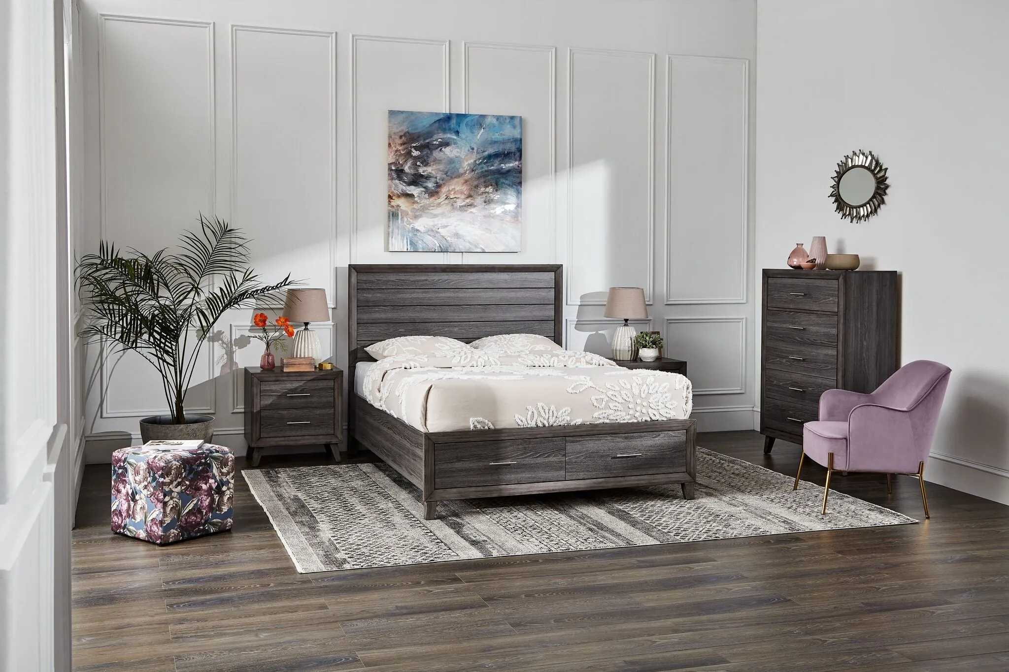 Kelvin Queen Storage Bed - Grey