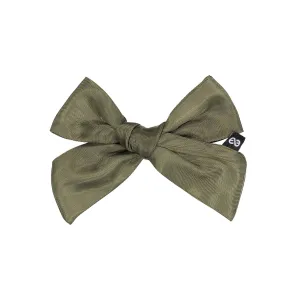 Knot Olive Satin Petite Bow