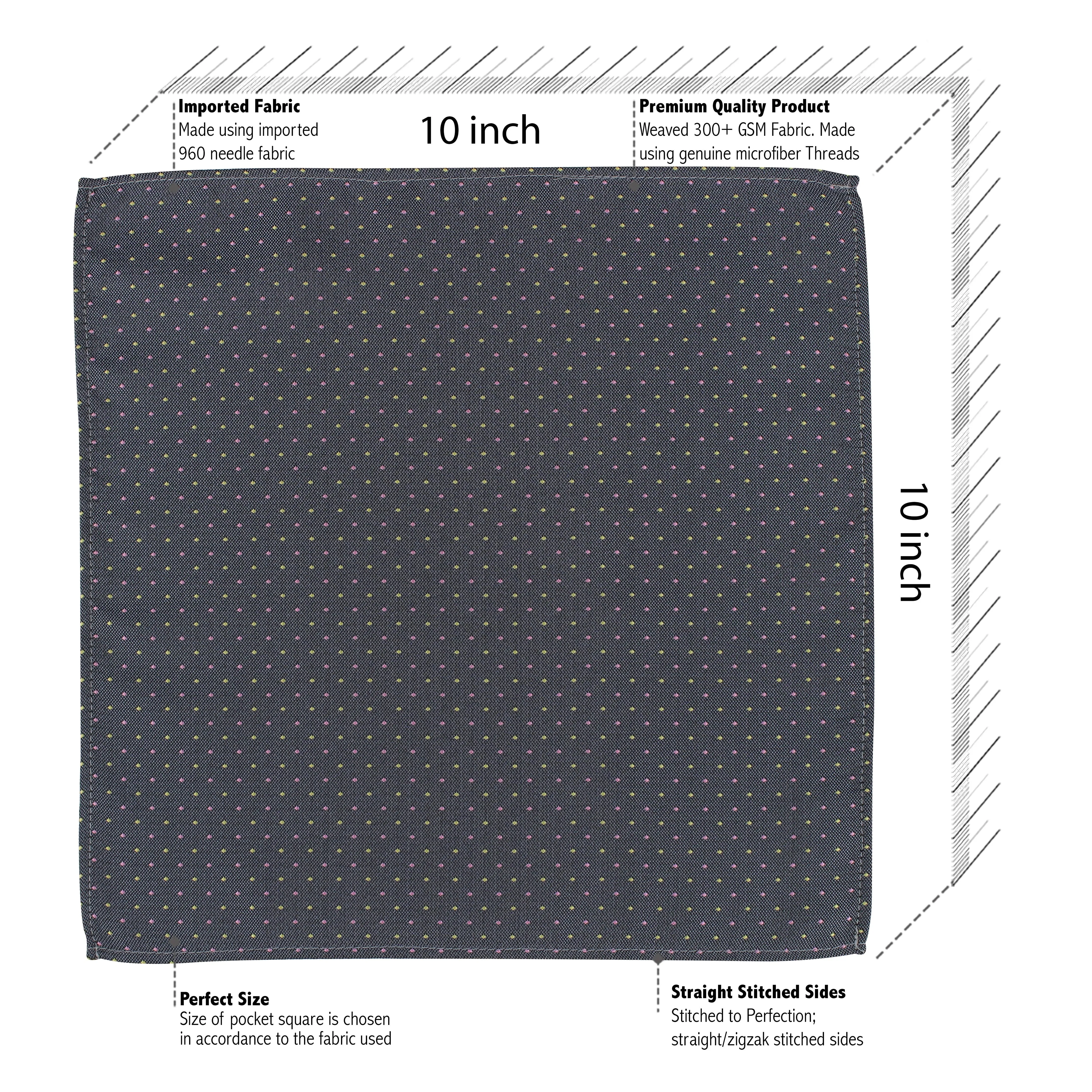 Kovove The Refreshing Twin Polka Dot  Grey Pocket Square For Men