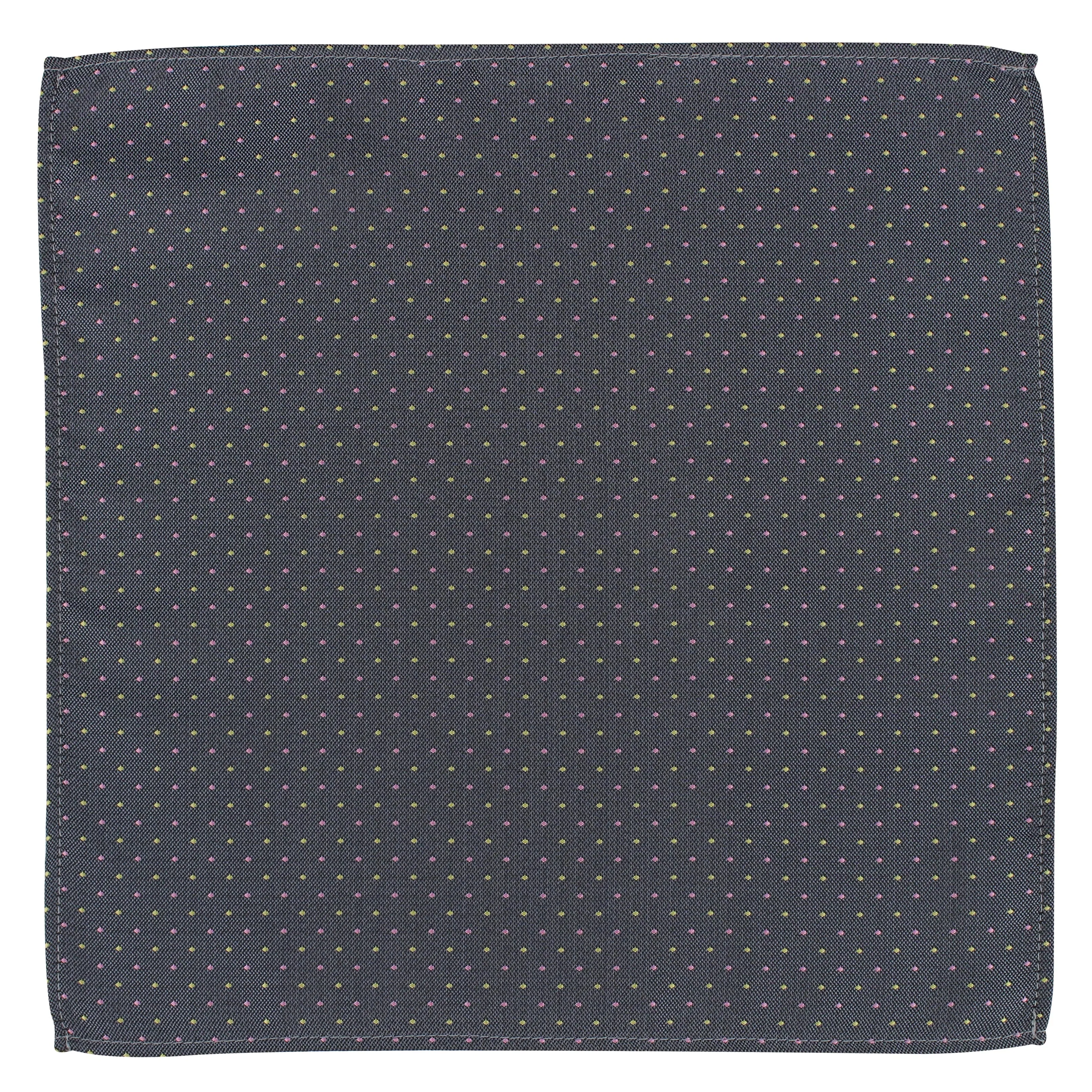 Kovove The Refreshing Twin Polka Dot  Grey Pocket Square For Men