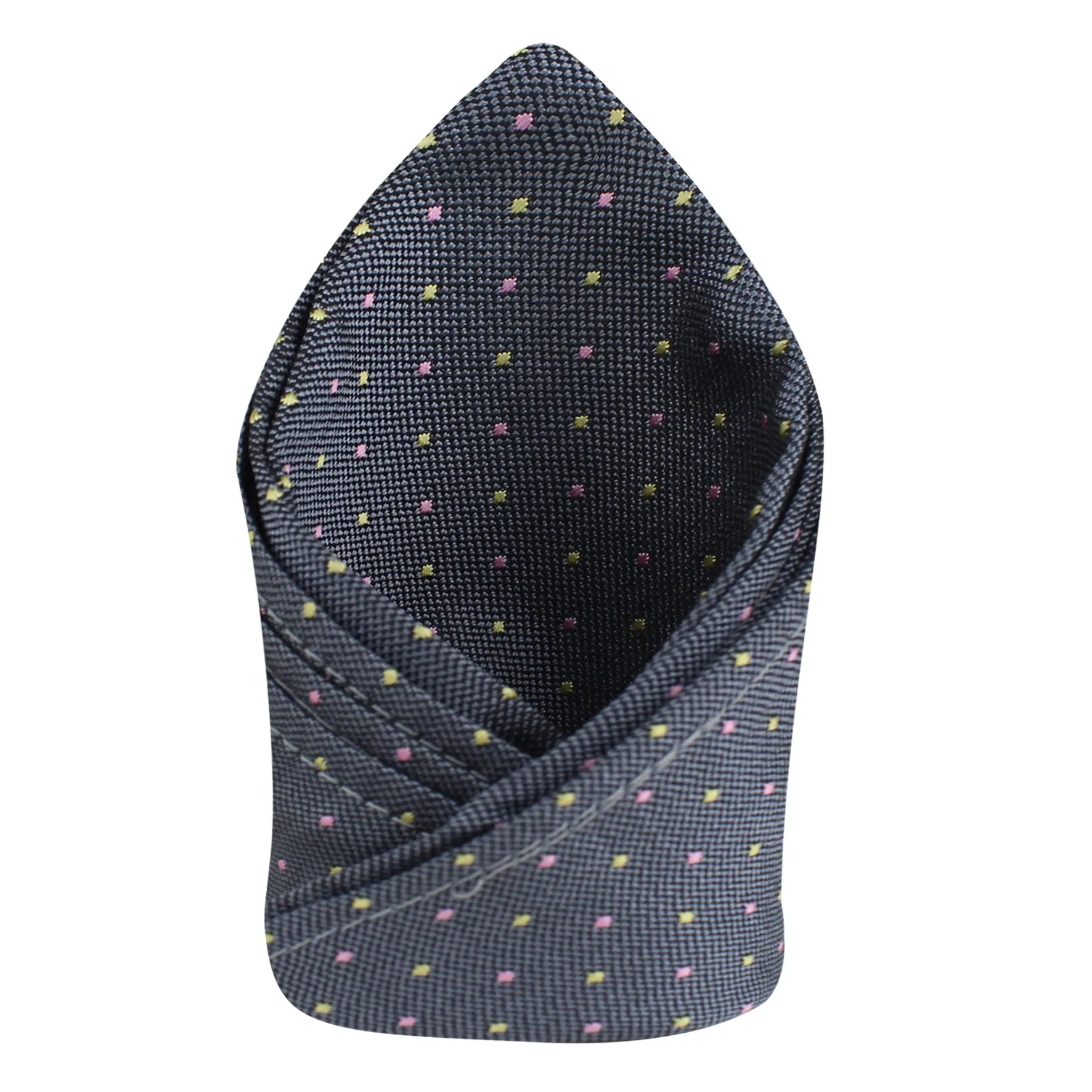 Kovove The Refreshing Twin Polka Dot  Grey Pocket Square For Men