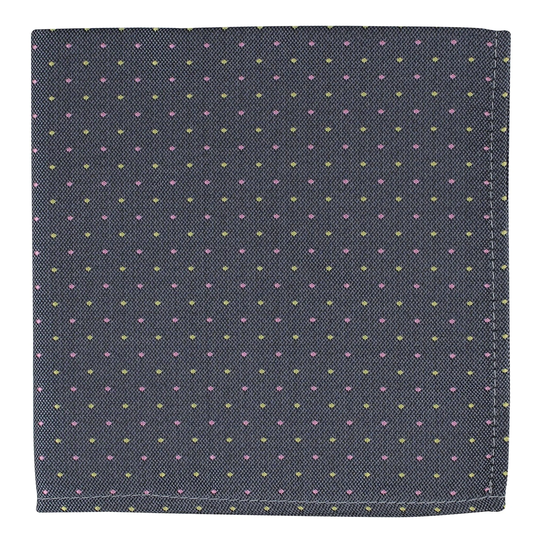 Kovove The Refreshing Twin Polka Dot  Grey Pocket Square For Men