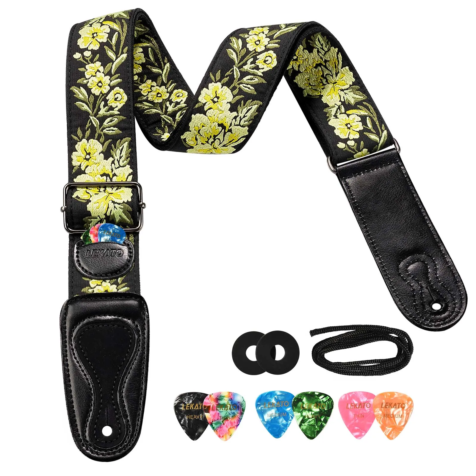 LEKATO LGS-6 Guitar Strap Embroidered Bohemian Style