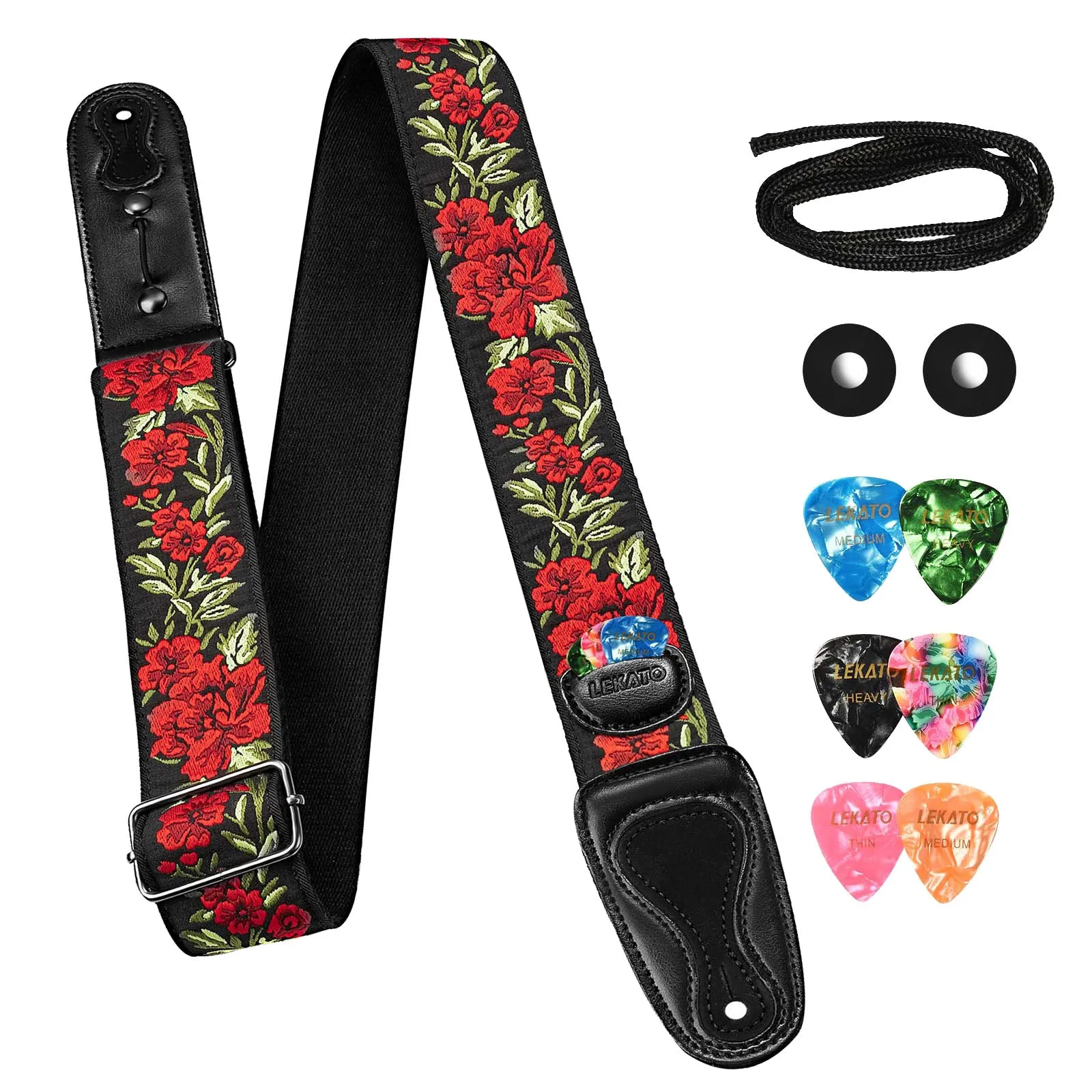 LEKATO LGS-6 Guitar Strap Embroidered Bohemian Style