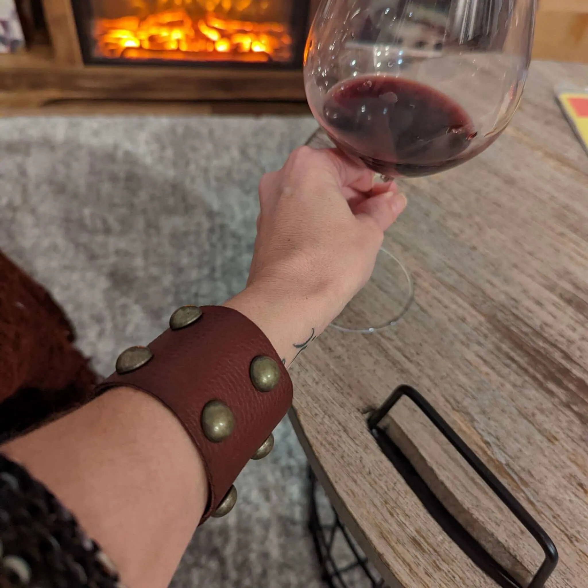 Lexy Studded Bracelet in Merlot