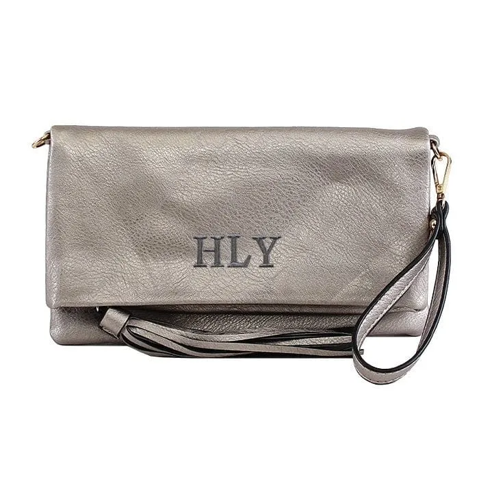 M1772 Flapover Clutch/Crossbody With Tassel