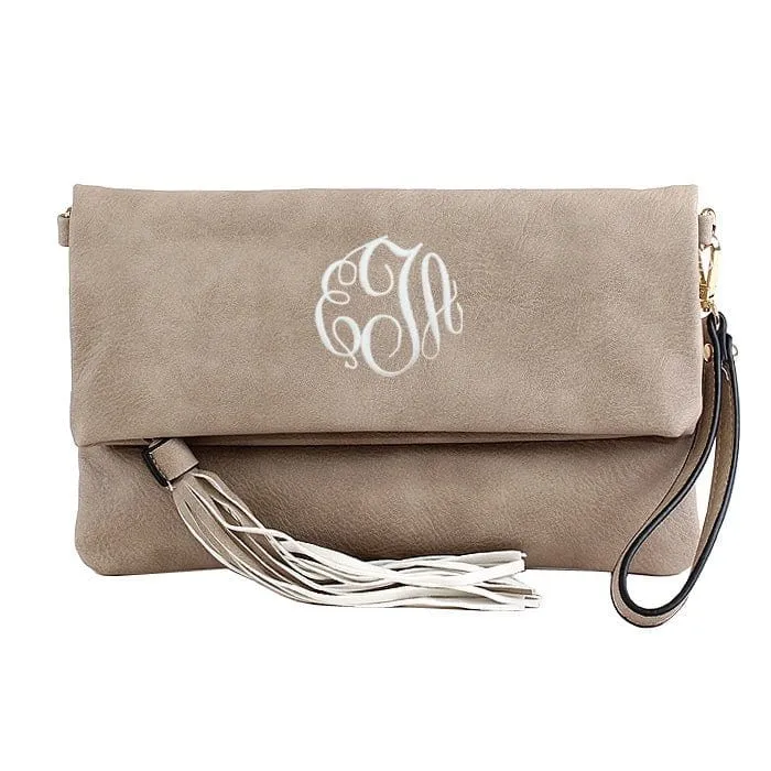 M1772 Flapover Clutch/Crossbody With Tassel