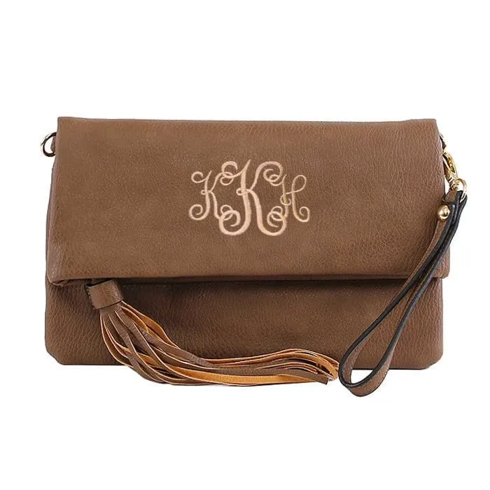 M1772 Flapover Clutch/Crossbody With Tassel