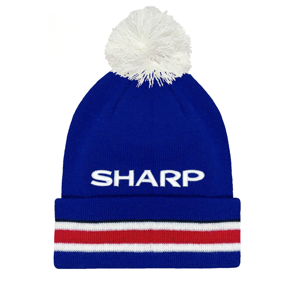 Man United Retro Inspired Bobble Hat Solid Blue