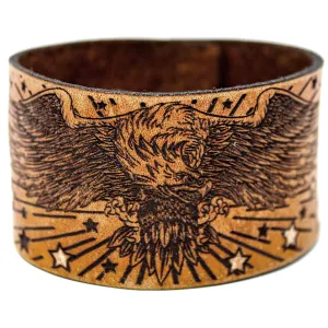 Men's Leather Wristband - Freedom Eagle