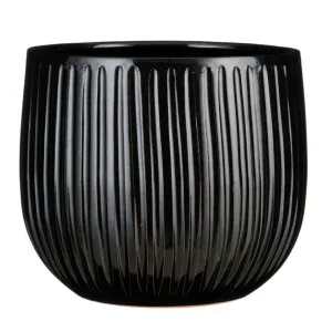 Mica Decorations 18cm Black Pablo Ribble Round Pot