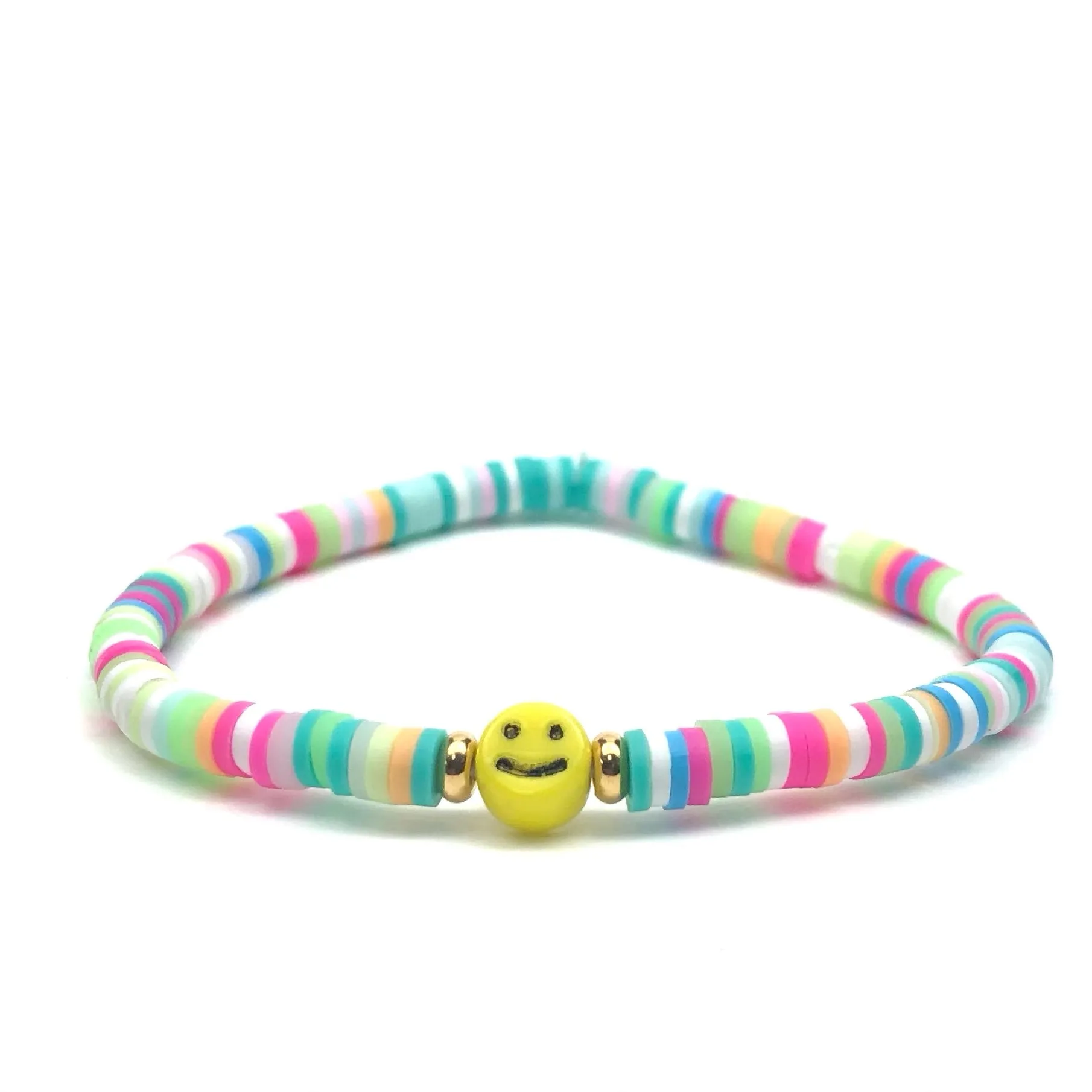 MINI STRIPE SMILEY FACE HEISHI BRACELET