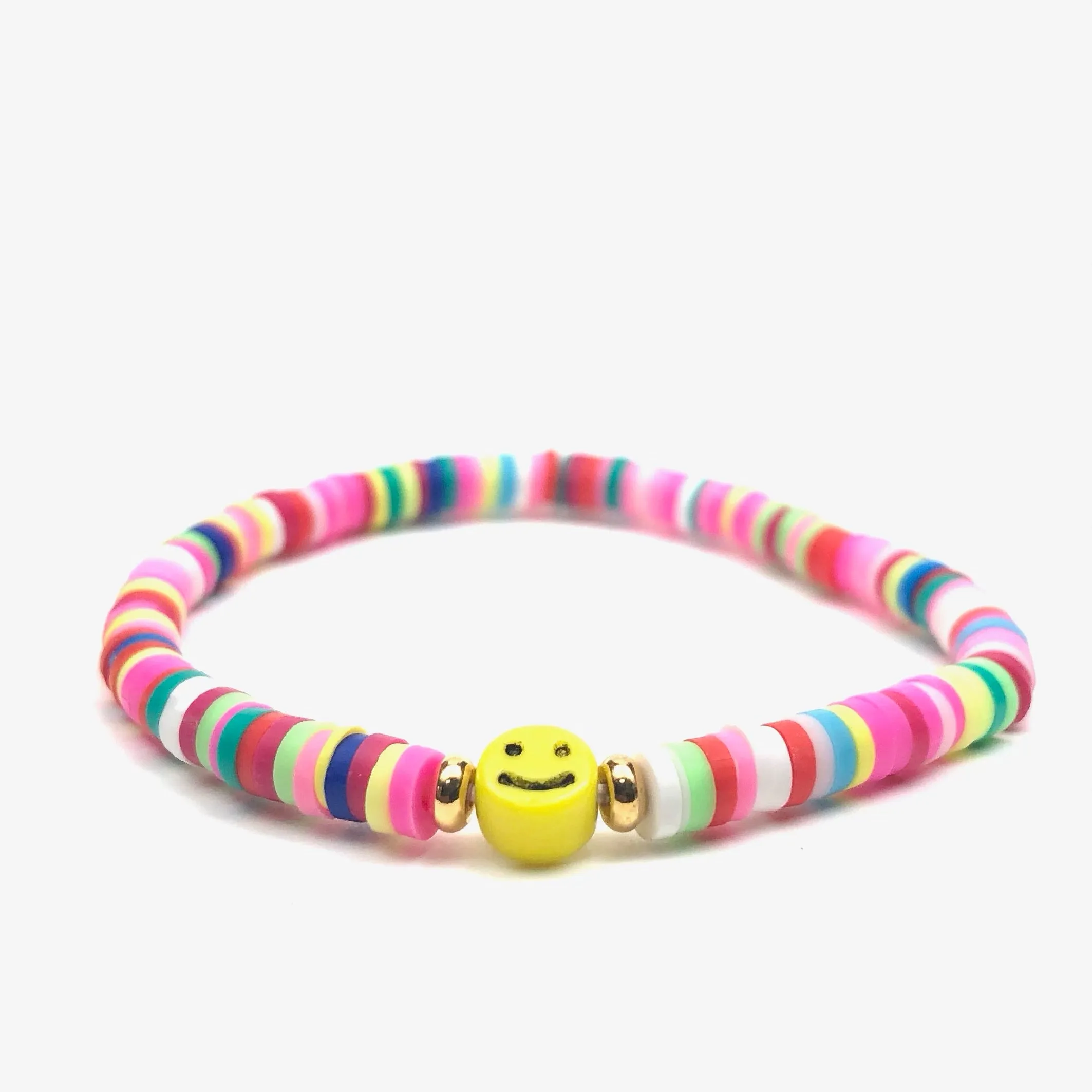 MINI STRIPE SMILEY FACE HEISHI BRACELET