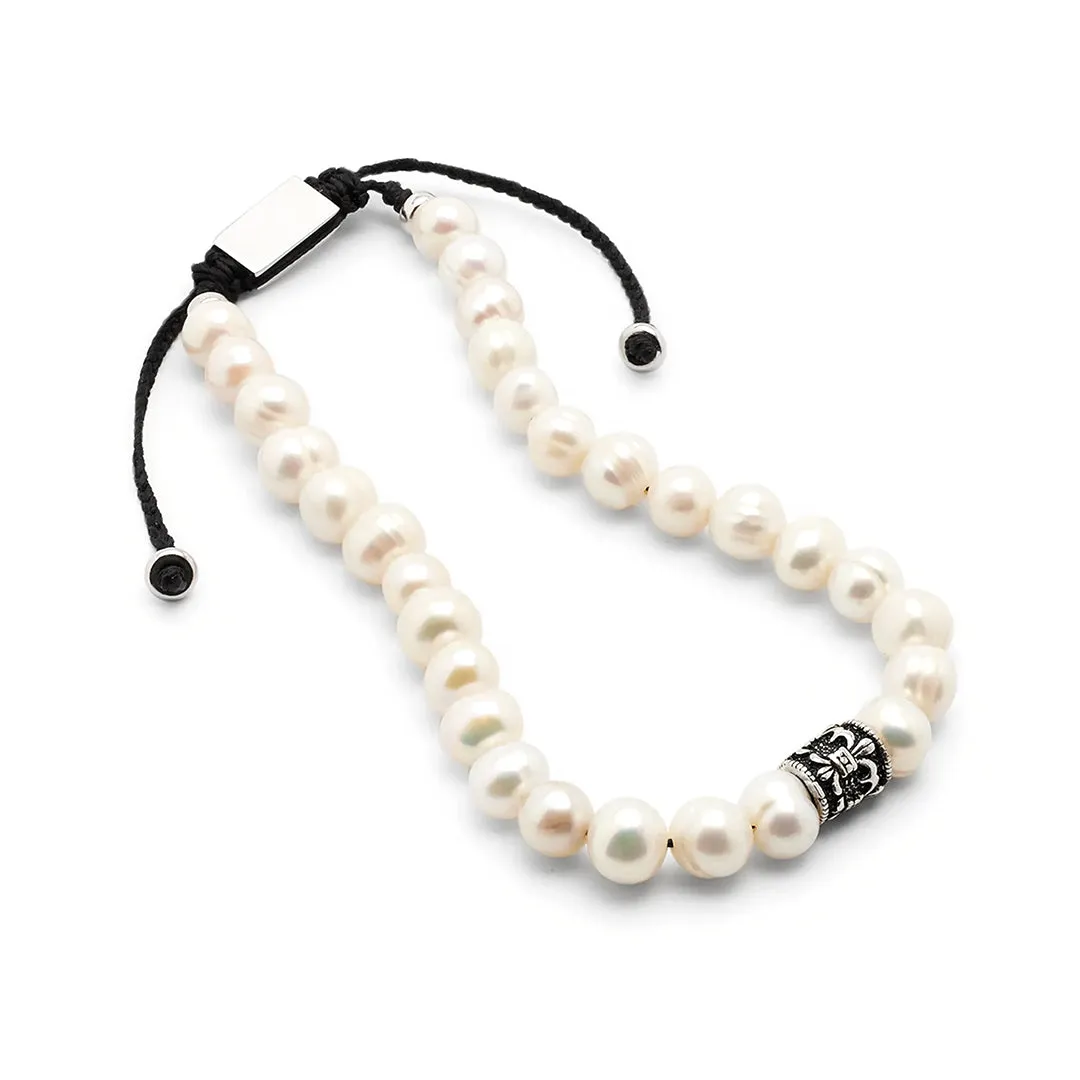 Pearl & Filigree Pull  Bracelet