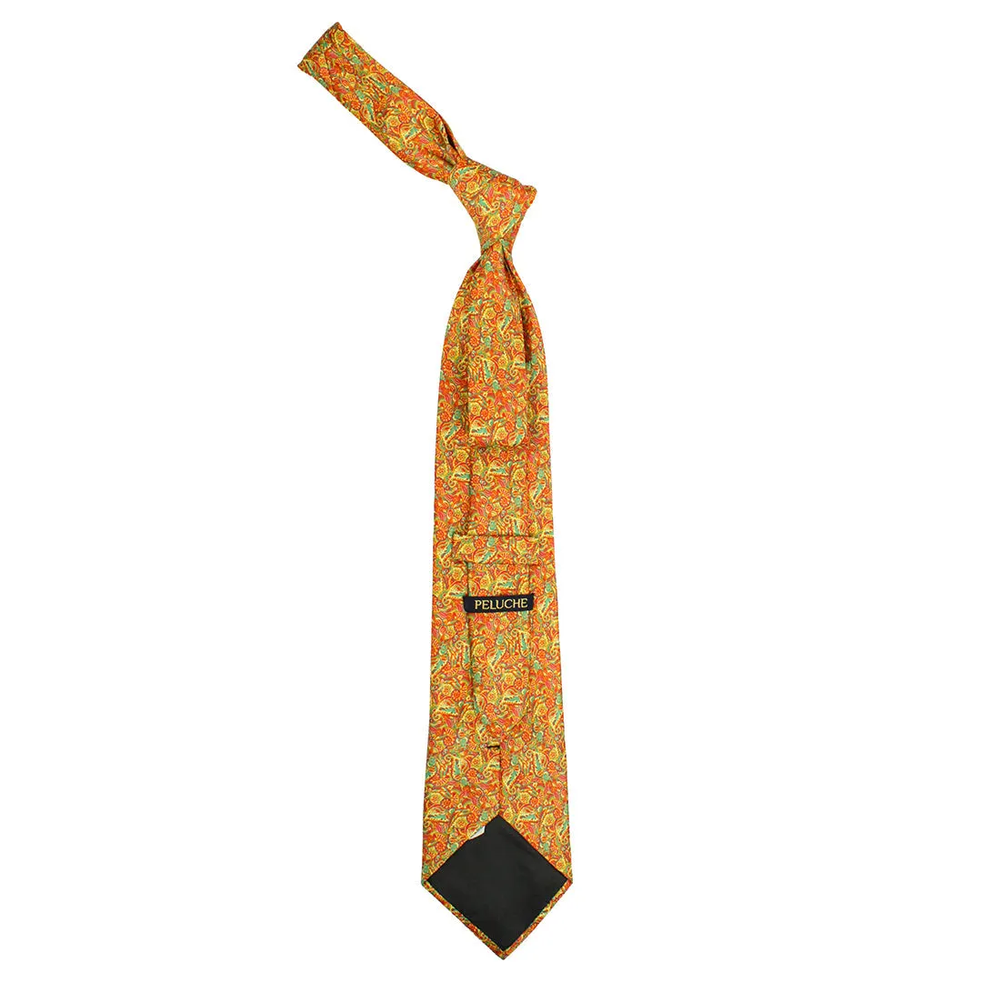 Peluche Aurora Fusion Multicolor Broad Neck Tie & Pocket Square Set for Men