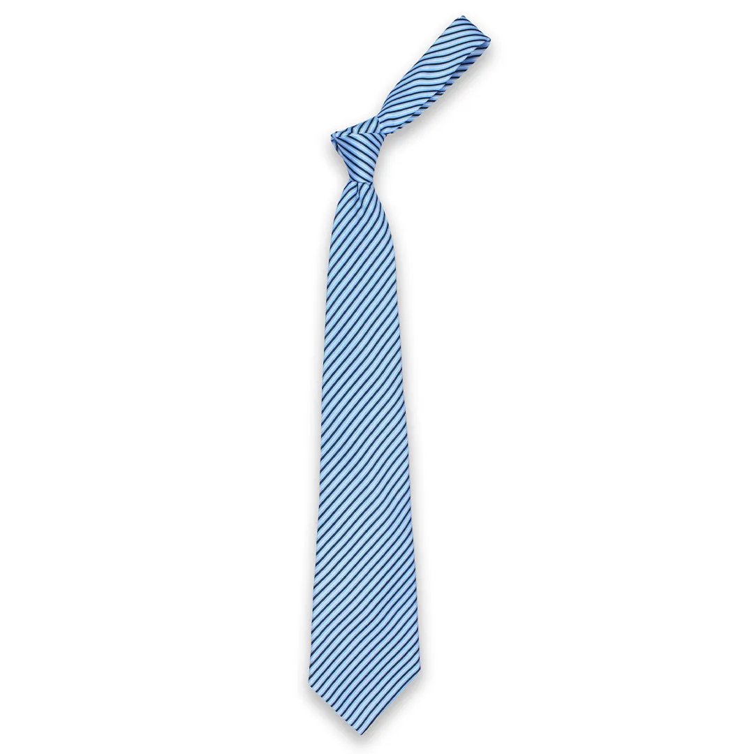 Peluche Coastal Cascade Blue Broad Neck Tie & Pocket Square Set for Men