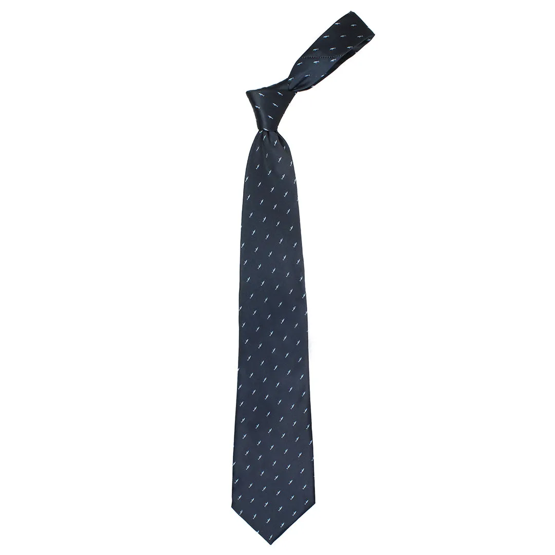 Peluche Deep Predator Navy Blue Broad Neck Tie & Pocket Square Set for Men