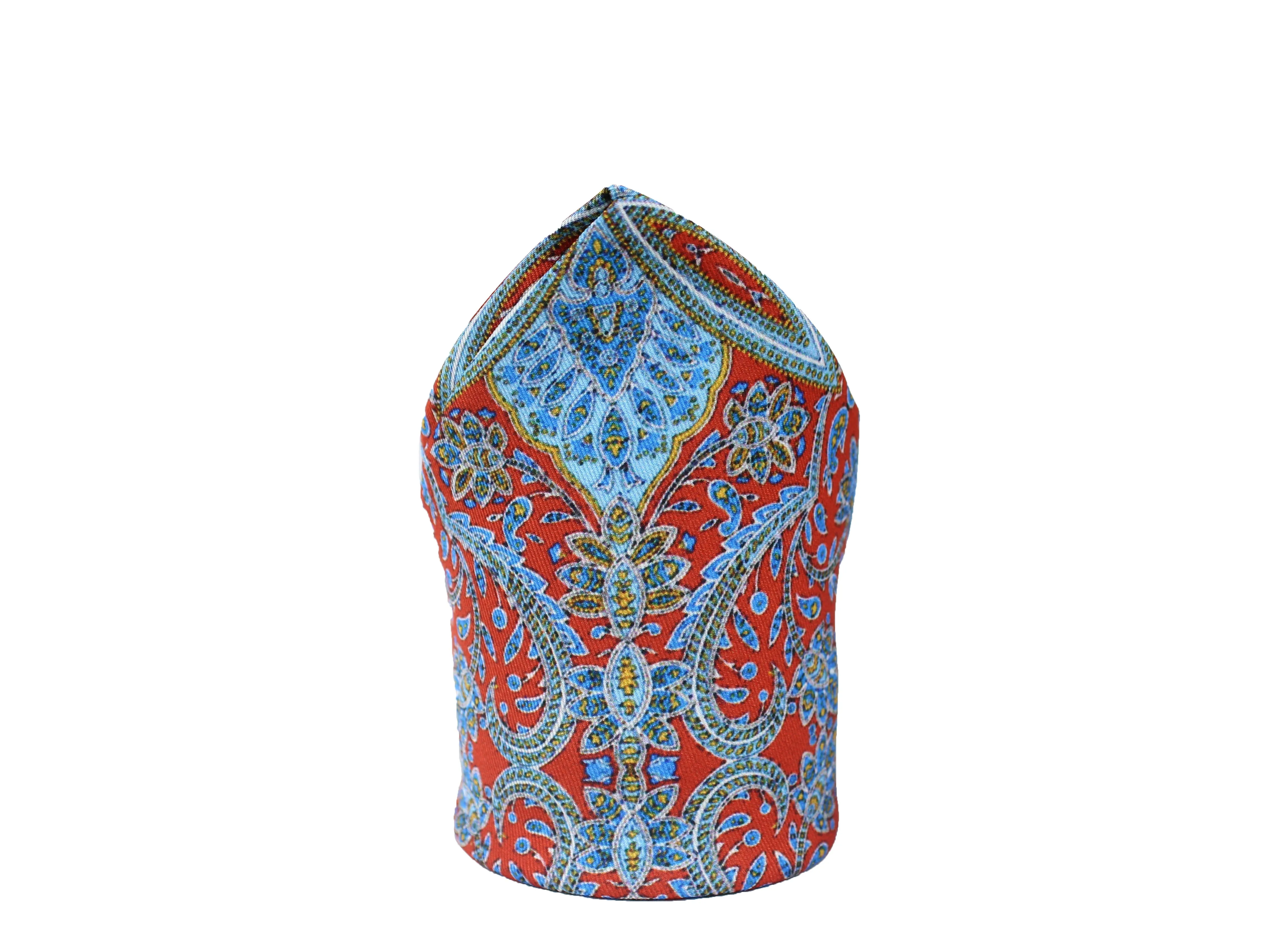 Peluche Paisley With Floral Pattern Pocket Square For Men