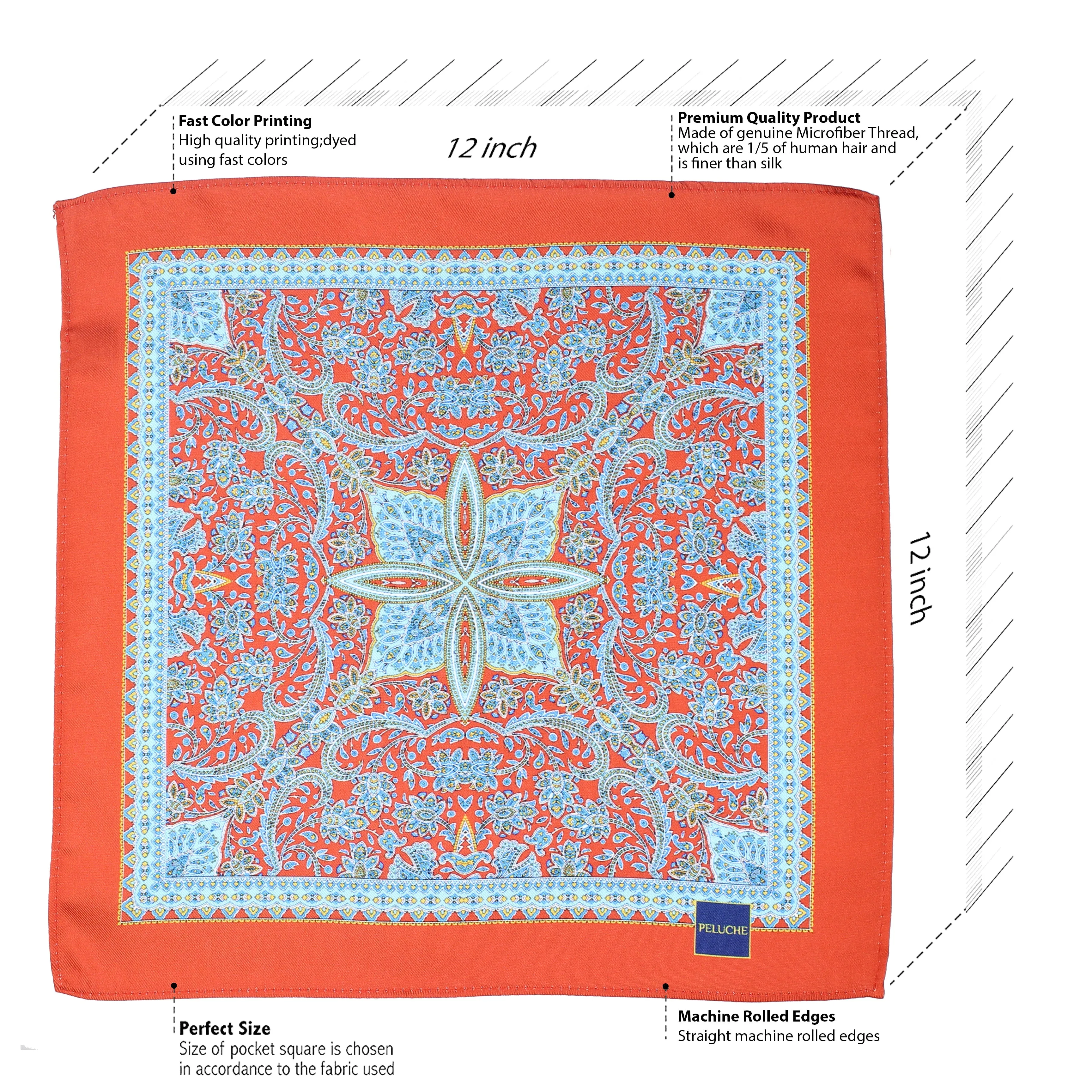 Peluche Paisley With Floral Pattern Pocket Square For Men